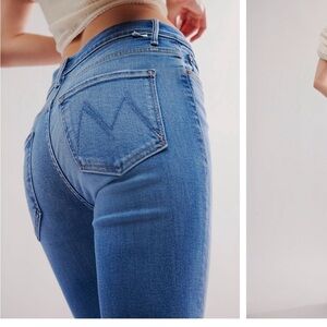 MOTHER Blue Skinny Jeans with Stretch Fit